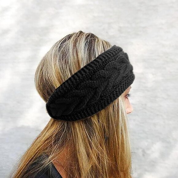 4 Pack Twisted Knit Headbands Thick Cable Crochet Turban Ear Warmer Knotted Head - Picture 4 of 7